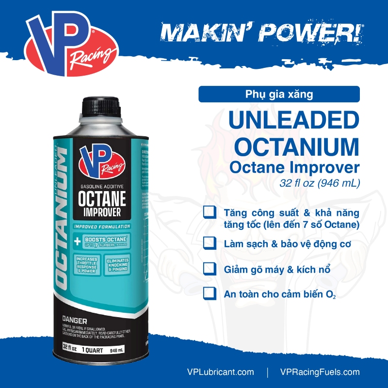 VP Racing Octanium Unleaded Fuel Octane Booster Qt